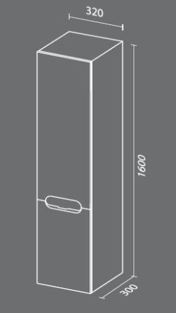 Шкаф пенал SanVit Форма 32 pforma в цвете Ral подвесной Белый глянец, артикул pforma