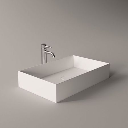 Раковина, Alice, Spy, ширина, мм-600, глубина, мм-370, высота, мм-120, тип установки-накладной (настольный), отверстия для смесителя-отсутствуют, без перелива, материал-керамика, вид грязеотталкивающего покрытия-Aliglaze+, цвет-белый матовый, артикул 34250109