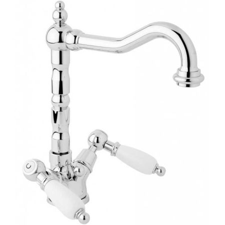 Смеситель для раковины Cezares First LS2 ручки Белые Хром