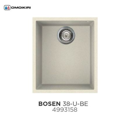 Мойка, OMOIKIRI, Bosen, ширина, мм-380, глубина, мм-440, высота, мм-210, тип установки-встраиваемый снизу, отверстия для смесителя-отсутствуют, с переливом, сифон и донный клапан в комплекте, автоматический донный клапан приобретается отдельно, материал-T, артикул 4993158