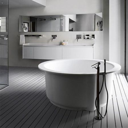 Agape In-Out Ванна отдельностоящая d152.5x64 см, круглая, цвет: белый/светло-серый, артикул AVAS1042ZL