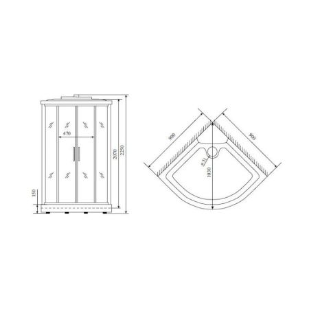 Душевая кабина Timo Lux T-7709NEW, 90x90x220