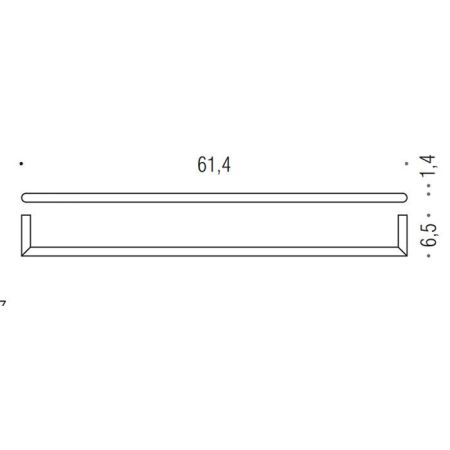 Colombo Mini Держатель полотенца 61,4*6,5cм, цвет: PVD графит матовый, артикул B4011.GM