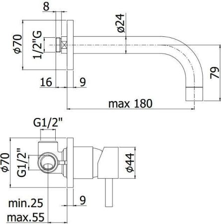 Смеситель для раковины Paffoni Stick SK006CR70 (с внутренней частью), артикул SK006CR70