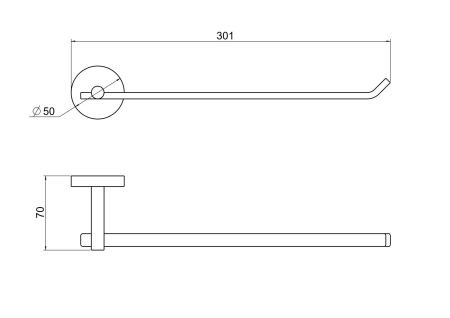 Полотенцедержатель AQUATEK, матовый черный AQ4619MB БЕТТА, артикул AQ4619MB