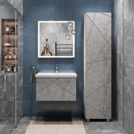 Тумба под раковину подвесная VIGO Geometry 033 бетон, 60 см, артикул 033 бетон