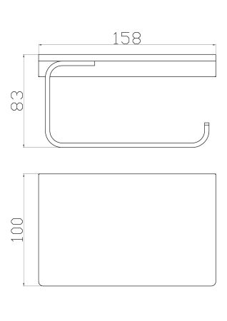 Держатель для туалетной бумаги с полкой WONZON & WOGHAND, Темный графит (WW-9126-GM), артикул WW-9126-GM