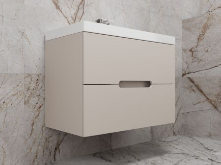 Тумба подвесная "Матис 80", Classic 80, (2 ящика), КРЕМ, ЭМАЛЬ, артикул ЛС-00002308