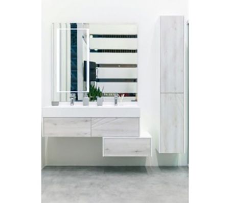 Тумба под раковину Акватон Сакура 100 1A234901SKW80 подвесная Ольха наварра Белый глянец, артикул 1A234901SKW80