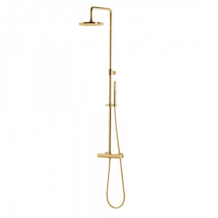 Bongio T Mix Душевая стойка с термостатическим смесителем и ручным душем, цвет золото