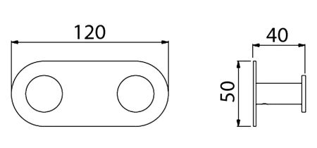 Вешалка-2 крючка Timo Saona 13014/17 золото матовое, артикул 13014/17