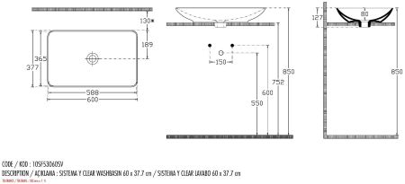 Раковина накладная Allen Brau Fantasy 60 4.11016.20 белый глянец, артикул 4.11016.20