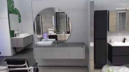 Комплект мебели для ванной Black&White Universe U915.1600 подвесной Серый Белый, артикул 9151600