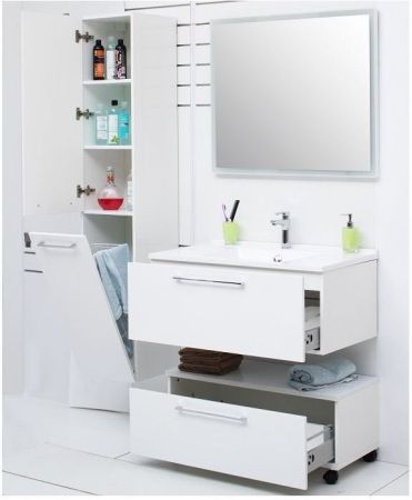 Шкаф-пенал De Aqua Тока 1S БК 30 L белый, артикул 00167358