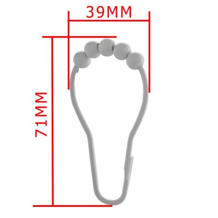 Кольца для шторы в ванную FASHUN A9001-8, белый