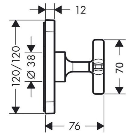 AX Citterio E Встраиваемый запорный вентиль, ½’ или ¾ (внешняя часть), цвет: хром, артикул 36771000