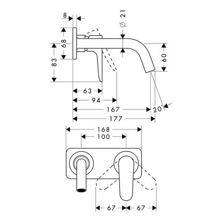 AX Citterio M Смеситель для раковины , цвет шлифованное золото, артикул 34112250
