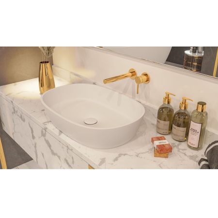 Умывальник WHITECROSS Opal 56x38 (белый мат) иск. камень, артикул 0709.056038.200