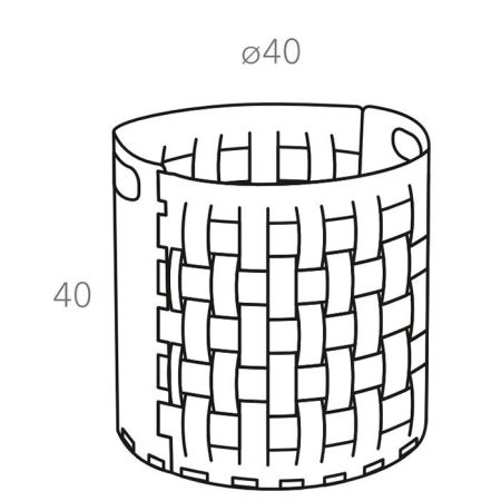 Colombo Adj Круглая корзина Bottega, D40H40 см, цвет: черный/серый, артикул BADJ1050-0103
