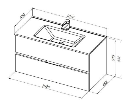 Тумба под раковину Aquanet Алвита New 100 2 ящика, дуб веллингтон табак, артикул 00334188