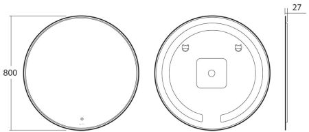 Skagern Зеркало с LED подсветкой, D800