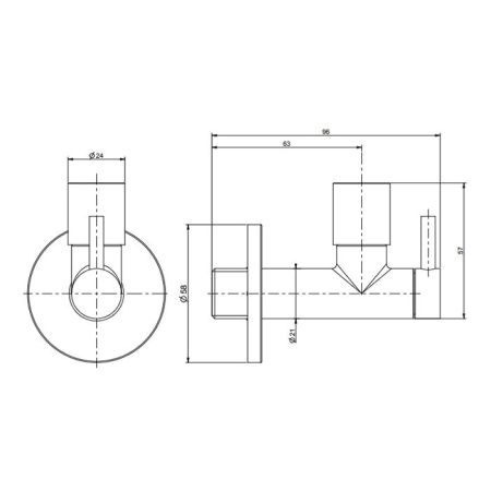 GESSI Запорный кран-фильтр для подвода воды к смесителю, круглый, цвет Gold CCP, артикул 01411#080