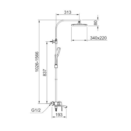 Душевая система Raglo R01.24.09, графит