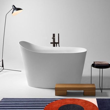 ANTONIO LUPI MASTELLO Ванна отдельностоящая 1350х750х870 мм., с нажимным донным клапаном, сифоном и гибким шлангом, Flumood, цвет белый, артикул MASTELLO