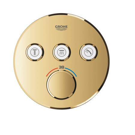 Термостат GROHE Grohtherm SmartControl на 3 выхода, верхняя монтажная часть, холодный рассвет глянец (29121GL0)