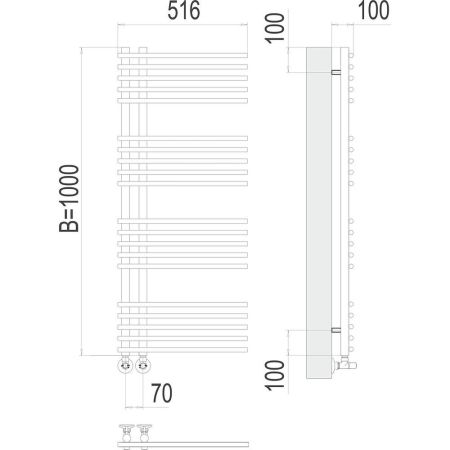 Полотенцесушитель водяной Terminus Астра П20 50х100, артикул 4670078530493