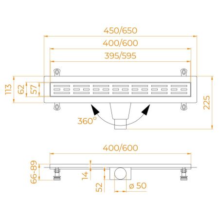 Душевой лоток Drain Leo-30Gb (400), артикул 60213040-06