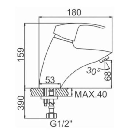 Смеситель для раковины D-Lin D110407, хром