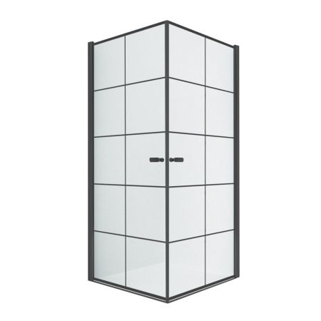 Душевое ограждение NEW TRENDY NEW SOLEO BLACK 90x90x195 D-0285A/D-0285A (черный), артикул D-0285A/D-0285A
