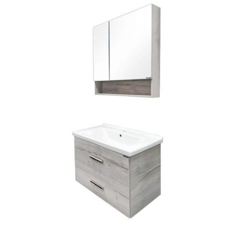 Зеркальный шкаф Comforty Парма 80 4143489 Дуб дымчатый, артикул 4143489