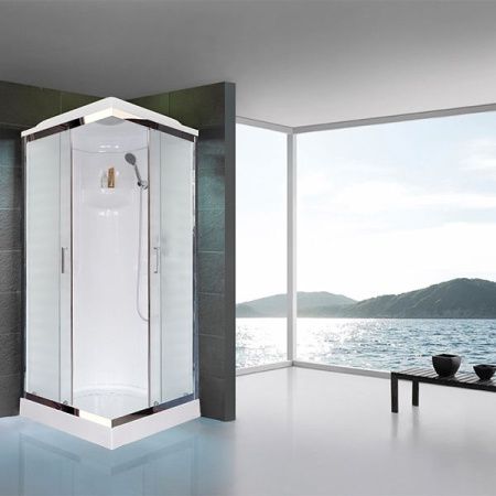 Душевая кабина Royal Bath HP 80х80 RB80HP1-M-CH стекло матовое задняя стенка Белая