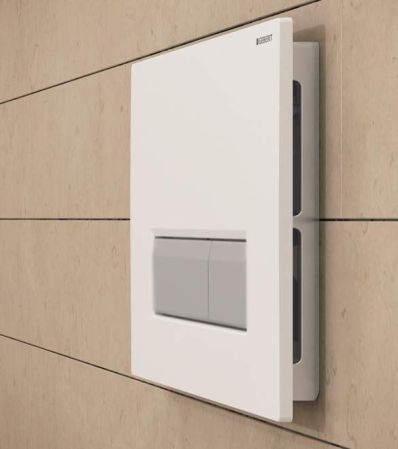 GEBERIT (*Sigma 40 New) Cмывная клавиша с системой удаления запаха,Стекло,белое / алюминий