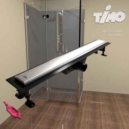 Душевой лоток (двухсторонняя решетка) TIMO Super Plast SP10900-PG10900, сатин, артикул SP10900-PG10900