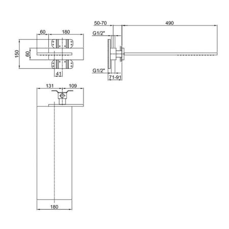 Fantini Milano Верхний душ, латунь, настенный, цвет: Matt Gun Metal PVD, артикул 86 P5 8036B