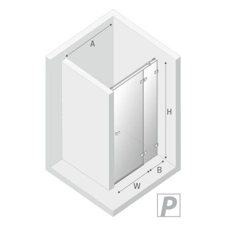 Дверь в нишу NEW TRENDY AVEXA BLACK 100x200 EXK-1551 (черный), артикул EXK-1551