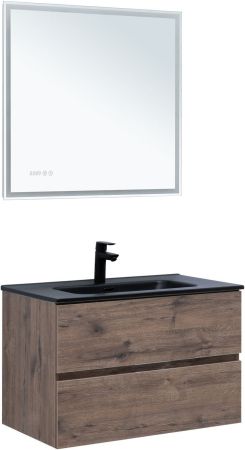 Тумба под раковину Aquanet Алвита New 80 2 ящика, дуб веллингтон табак, артикул 00334186