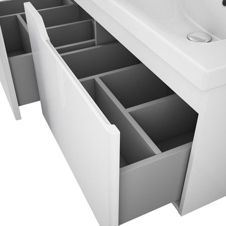 Тумба Hella 120, 2 чаши, белый лак, артикул OW24.07.00