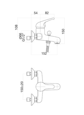 Смеситель для ванны Fiore KING 39CR1010, хром, артикул 39CR1010