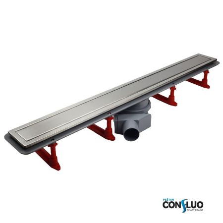 Душевой лоток, Bettoserb, Premium, ширина, мм-136, длина, мм-750, высота, мм-117, монтаж-в пол, пропускная способность, л/сек-0,8, выход Ø50 мм, поворот базы 360°, сифон-есть, материал сифона-полипропилен, опоры-есть, декоративная решетка-есть, двухсторон