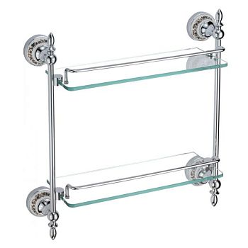 Полка стеклянная Savol S-06822A, хром