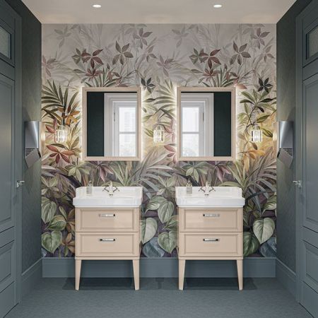 Kerama Marazzi Тумба POMPEI напольная с 2 ящиками 60, камео бежевый глянцевый, артикул PO.N.60.2\CAM