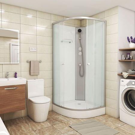 Душевая кабина Niagara Eco NG-4301-08 90х90 стекло матовое задняя стенка Белая