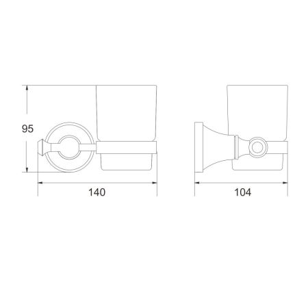 Стакан для ванной комнаты Rose RG1912H, черный, артикул RG1912H