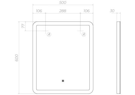 Зеркало VIGO Wing z.WIN.50.Classic, 50 см, артикул z.WIN.50.Classic