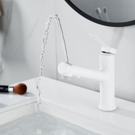 Смеситель для раковины многофункциональный Raffine F281C, белый