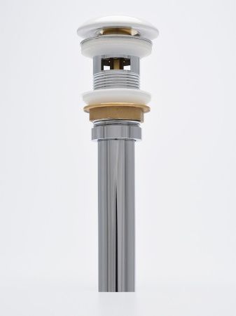 AQM7002-1W Донный клапан с переливом, керамическая накладка, цвет белый AQM7002-1W Донный клапан с переливом, керамическая накладка, цвет белый